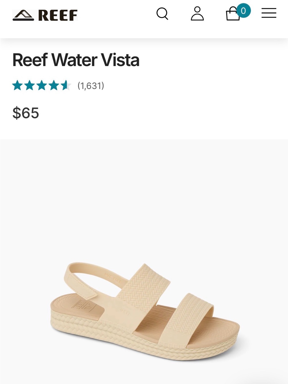 Reef Beige Double-Strap Slingback Sandal
